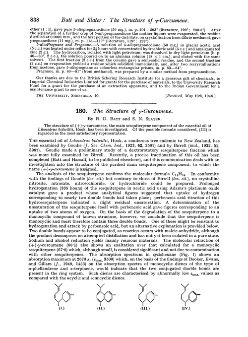 180. The structure of γ-curcumene