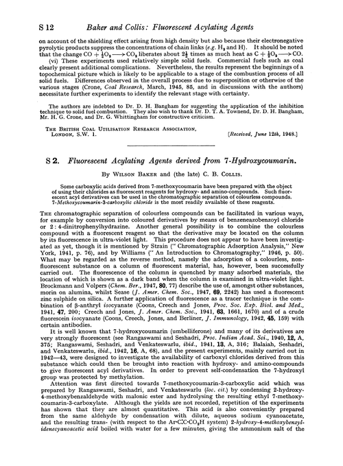 S 2. Fluorescent acylating agents derived from 7-hydroxycoumarin