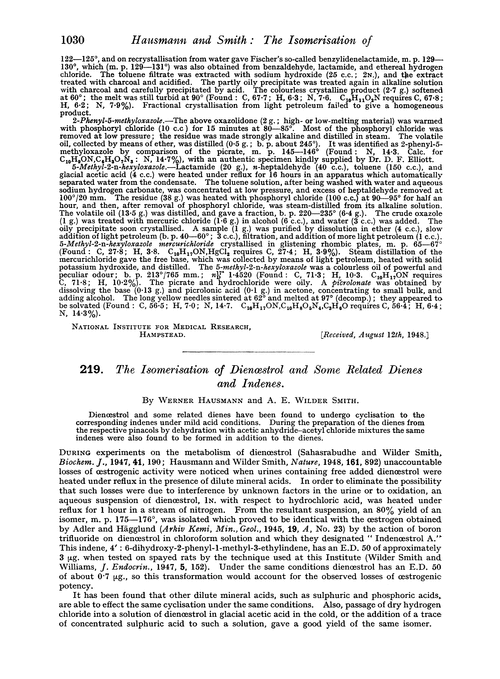 219. The isomerisation of dienœstrol and some related dienes and indenes