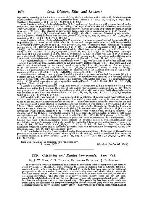 229. Colchicine and related compounds. Part VII