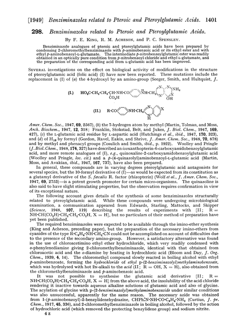 298. Benziminazoles related to pteroic and pteroylglutamic acids