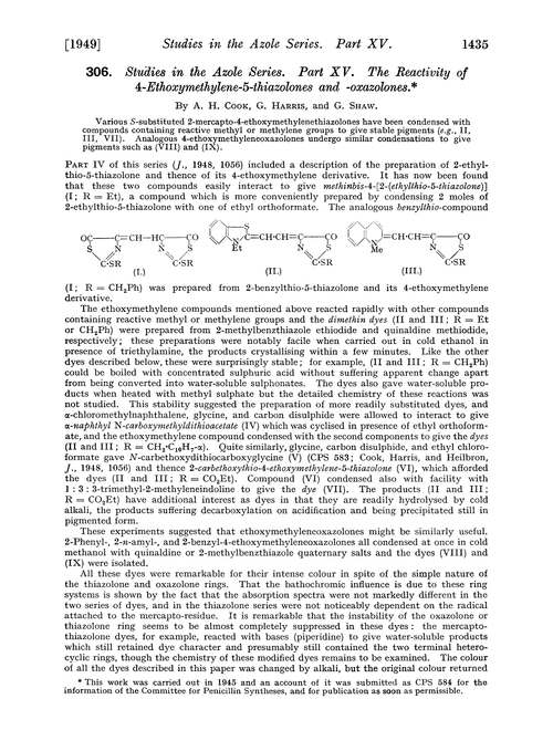 306. Studies in the azole series. Part XV. The reactivity of 4-ethoxymethylene-5-thiazolones and -oxazolones