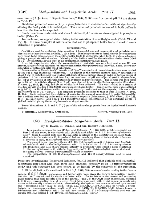328. Methyl-substituted long-chain acids. Part II