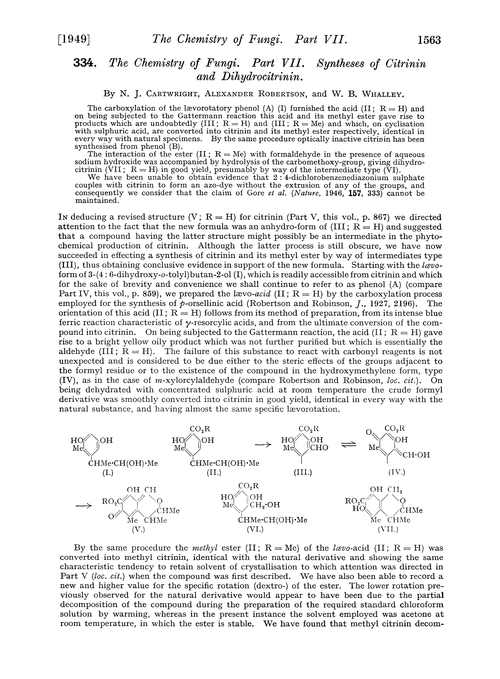 334. The chemistry of fungi. Part VII. Syntheses of citrinin and dihydrocitrinin