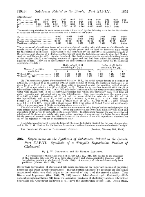 396. Experiments on the synthesis of substances related to the sterols. Part XLVIII. Synthesis of a tricyclic degradation product of cholesterol