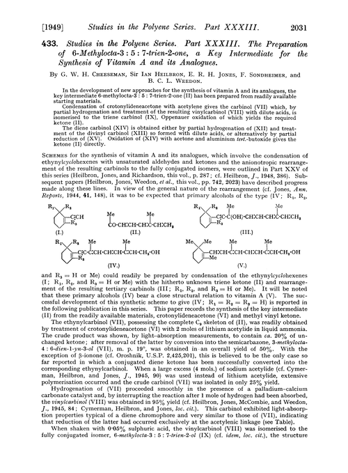 433. Studies in the polyene series. Part XXXIII. The preparation of 6-methylocta-3 : 5: 7-trien-2-one, a key intermediate for the synthesis of vitamin A and its analogues