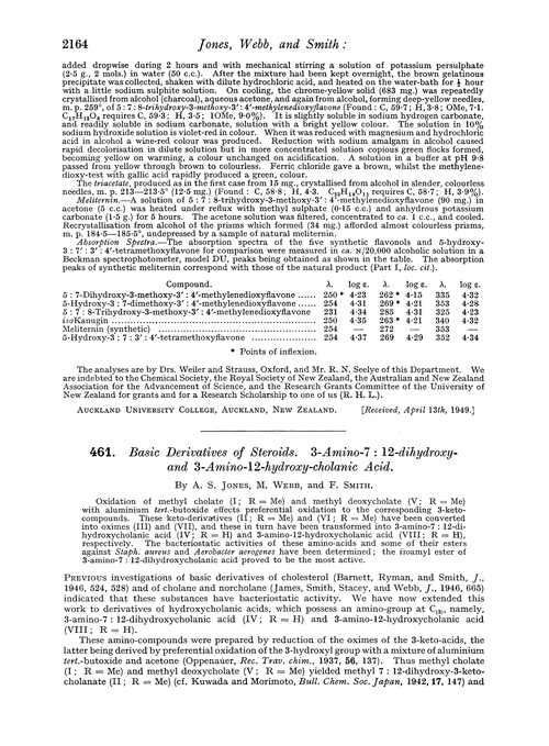 461. Basic derivatives of steroids. 3-Amino-7 : 12-dihydroxy- and 3-amino-12-hydroxy-cholanic acid