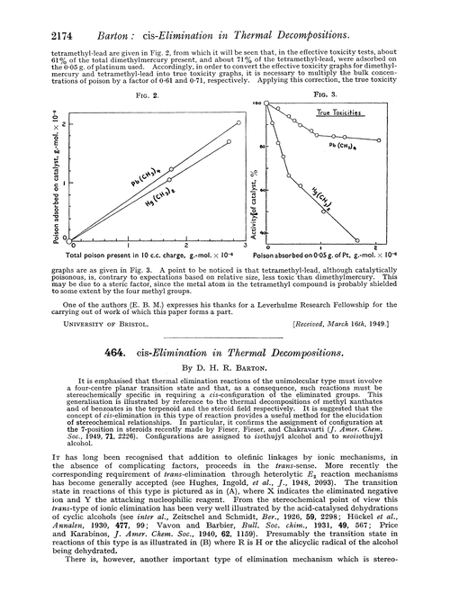 464. cis-Elimination in thermal decompositions
