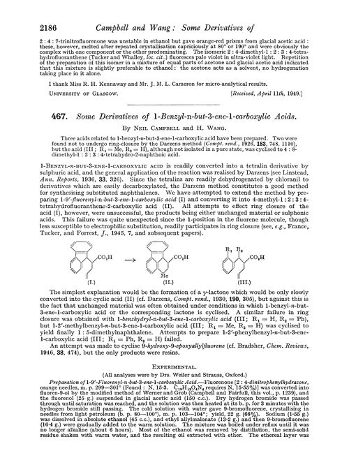 467. Some derivatives of 1-benzyl-n-but-3-ene-1-carboxylic acids