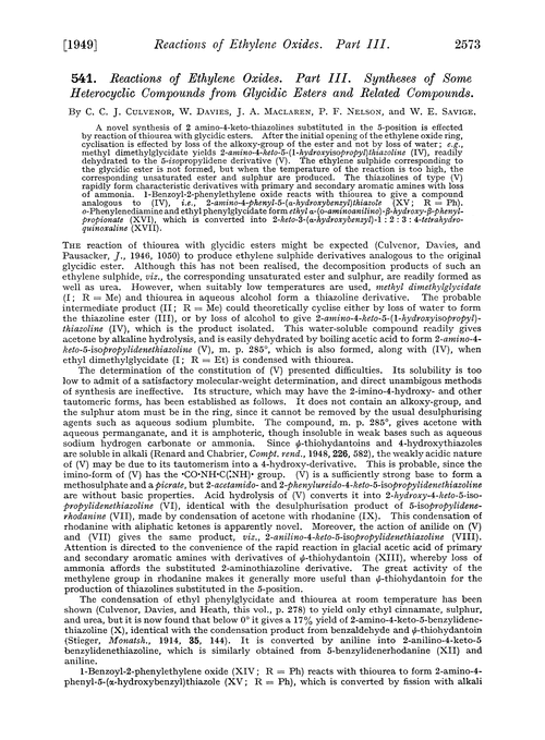 541. Reactions of ethylene oxides. Part III. Syntheses of some heterocyclic compounds from glycidic esters and related compounds