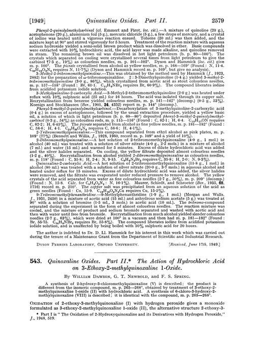 543. Quinoxaline oxides. Part II. The action of hydrochloric acid on 3-ethoxy-2-methylquinoxaline 1-oxide
