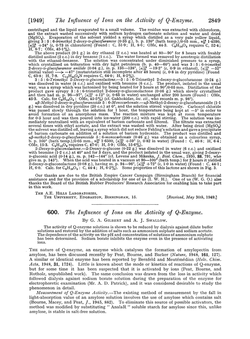 600. The influence of ions on the activity of Q-enzyme