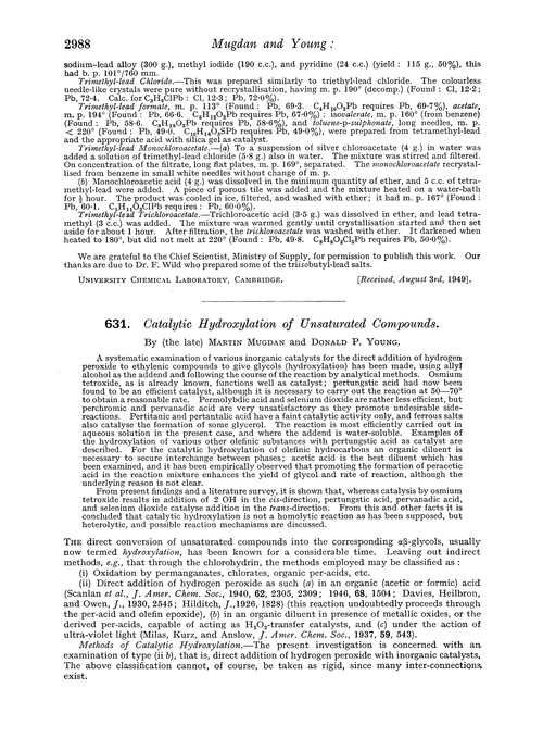 631. Catalytic hydroxylation of unsaturated compounds