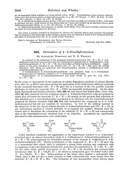 640. Derivatives of 4 : 5-dimethylresorcinol