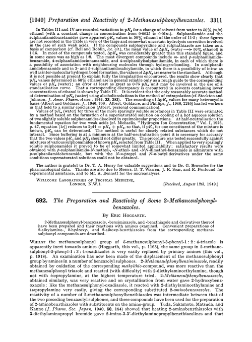 692. The preparation and reactivity of some 2-methanesulphonyl-benzazoles
