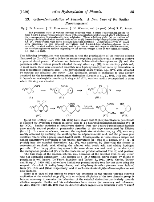 13. ortho-Hydroxylation of phenols. A new case of the Smiles rearrangement