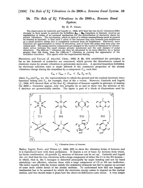 14. The role of E vibrations in the 2600-A. Benzene band system