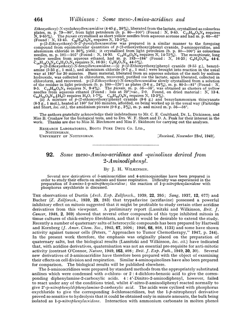 92. Some meso-amino-acridines and -quinolines derived from 2-aminodiphenyl