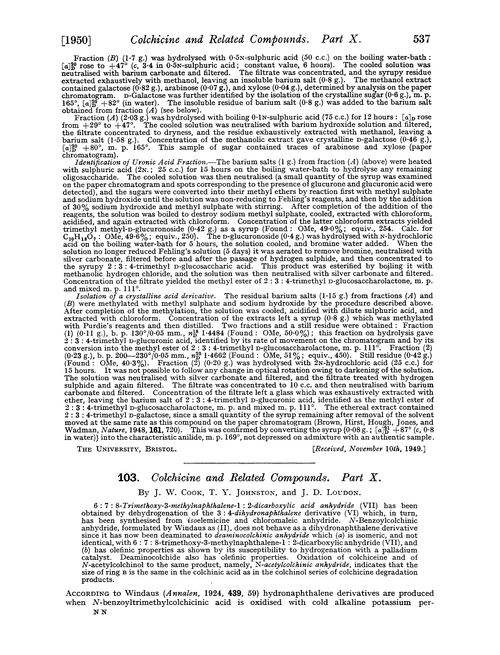 103. Colchicine and related compounds. Part X