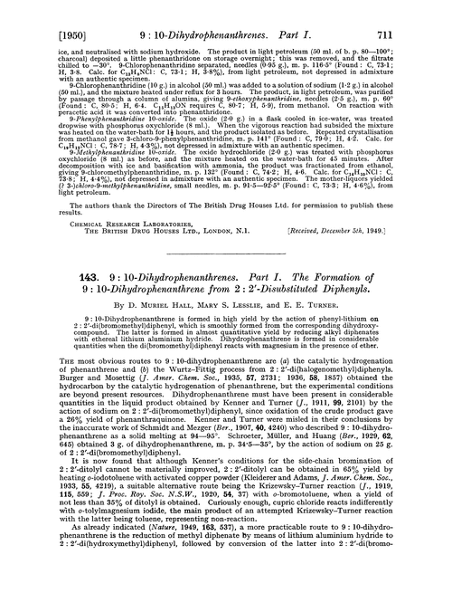 143. 9 : 10-Dihydrophenanthrenes. Part I. The formation of 9 : 10-dihydrophenanthrene from 2 : 2′-disubstituted diphenyls