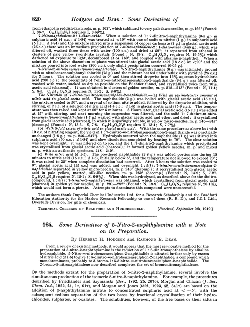 164. Some derivatives of 5-nitro-2-naphthylamine with a note on its preparation