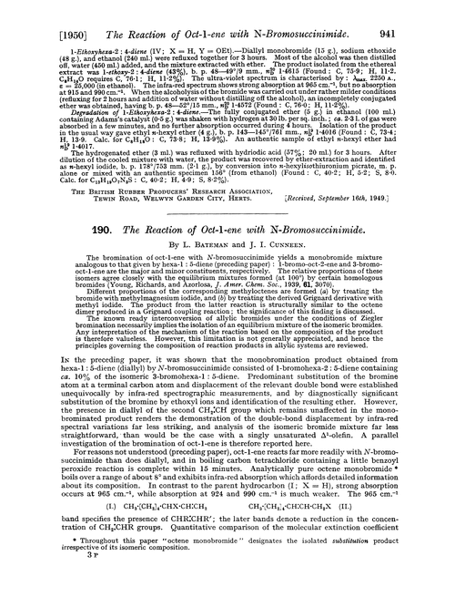 190. The reaction of oct-1-ene with N-bromosuccinimide