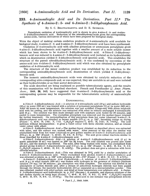 233. 4-Aminosalicylic acid and its derivatives. Part II. The synthesis of 4-amino-2 : 5- and 4-amino-2 : 3-dihydroxybenzoic acid
