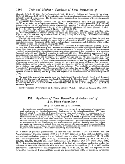 238. Syntheses of some derivatives of 4-aza- and of 2 : 4-diaza-fluoranthene