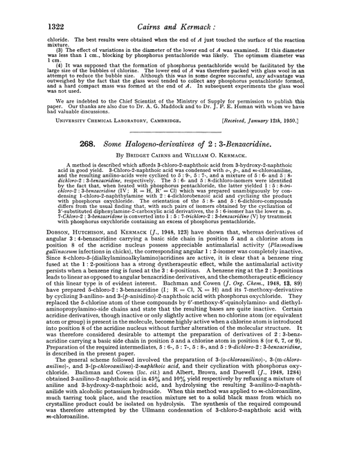 268. Some halogeno-derivatives of 2 : 3-benzacridine