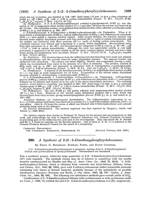 280. A synthesis of 2-(2 : 3-dimethoxyphenyl)cyclohexanone