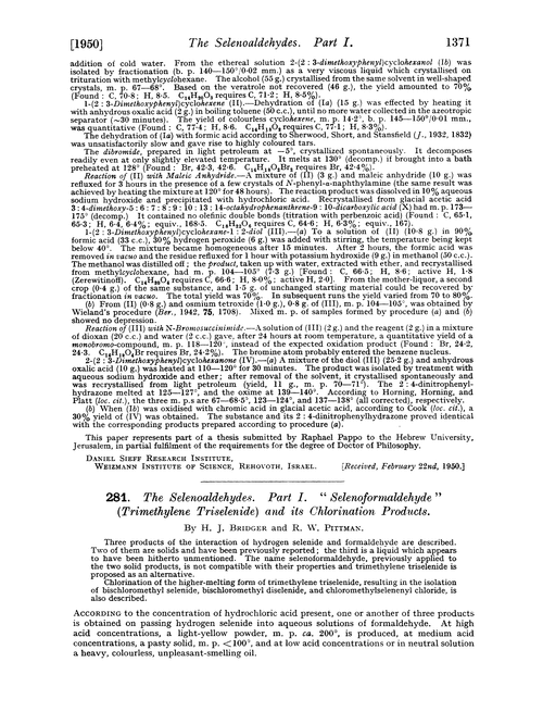281. The selenoaldehydes. Part I. “Selenoformaldehyde”(trimethylene triselenide) and its chlorination products