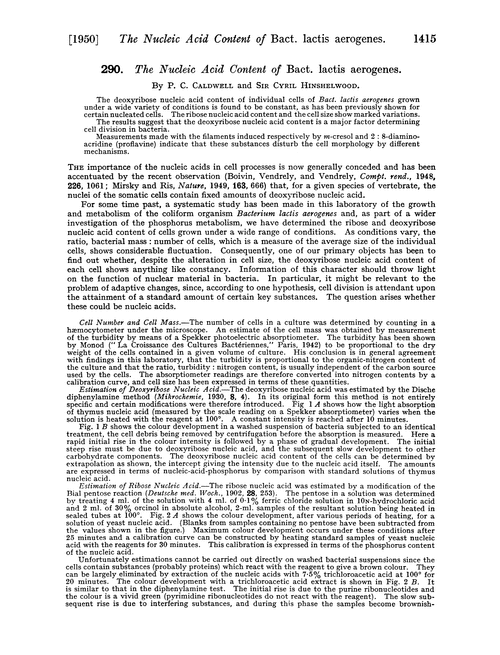 290. The nucleic acid content of Bact. lactis aerogenes