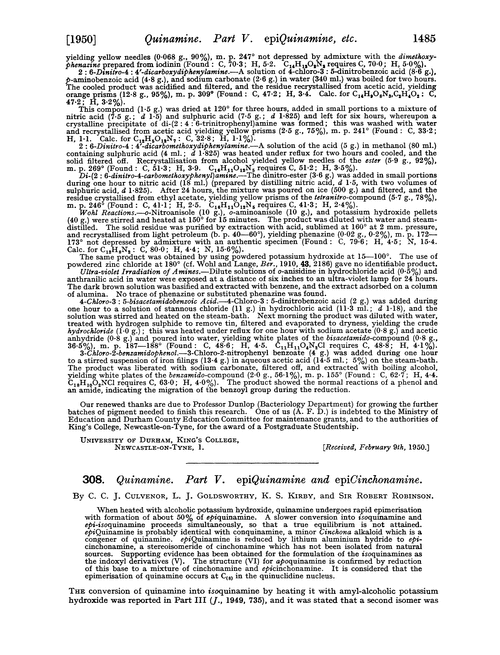 308. Quinamine. Part V. epiQuinamine and epicinchonamine