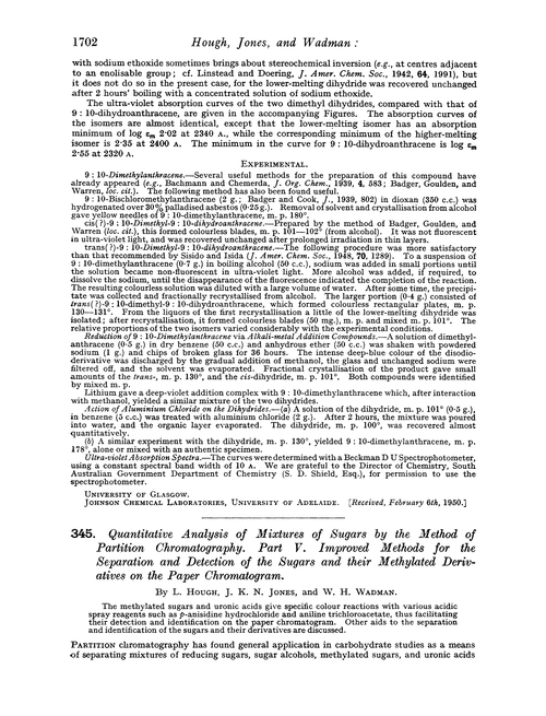345. Quantitative analysis of mixtures of sugars by the method of partition chromatography. Part V. Improved methods for the separation and detection of the sugars and their methylated derivatives on the paper chromatogram