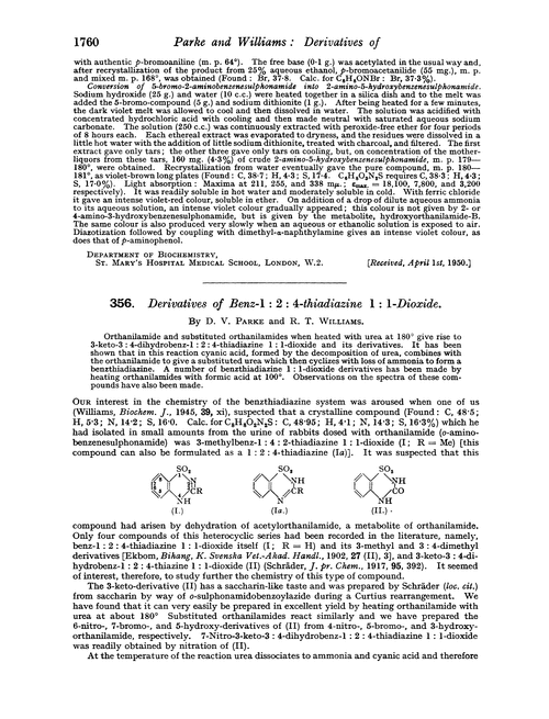 356. Derivatives of benz-1 : 2 : 4-thiadiazine 1 : 1-dioxide