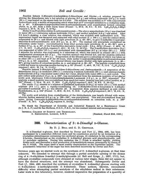 388. Characterisation of 3 : 4-dimethyl D-glucose