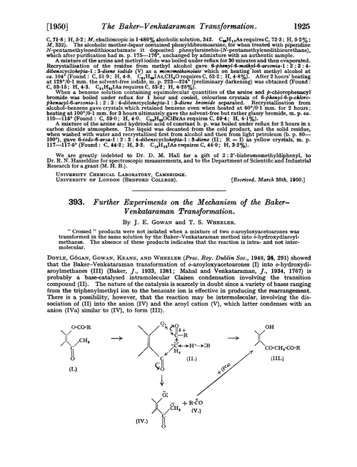 393. Further experiments on the mechanism of the Baker–Venkataraman transformation