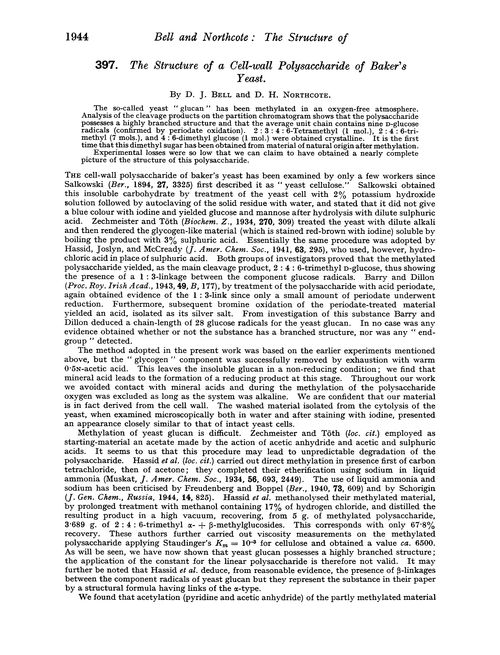 397. The structure of a cell-wall polysaccharide of Baker's yeast