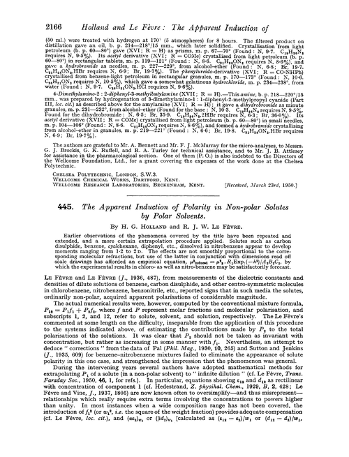 445. The apparent induction of polarity in non-polar solutes by polar solvents