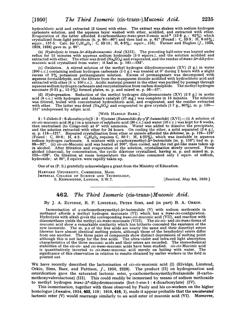 462. The third isomeric (cis-trans-) muconic acid