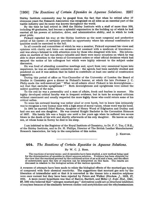 464. The reactions of certain epoxides in aqueous solutions