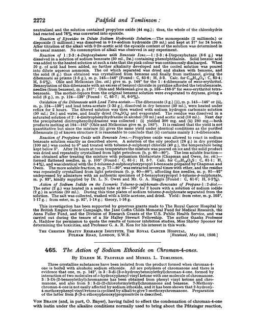 465. The action of sodium ethoxide on chroman-4-ones