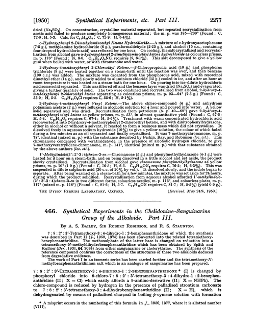 466. Synthetical experiments in the chelidonine–sanguinarine group of the alkaloids. Part III