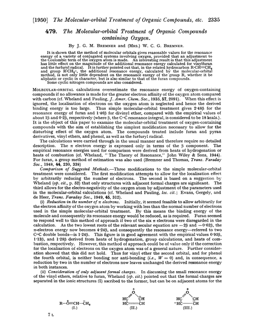 479. The molecular-orbital treatment of organic compounds containing oxygen