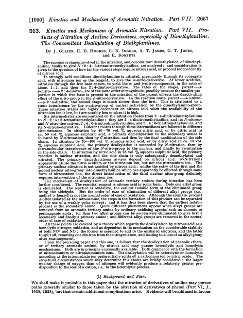 513. Kinetics and mechanism of aromatic nitration. Part VII. Products of nitration of aniline derivatives, especially of dimethylaniline. The concomitant dealkylation of dialkylanilines