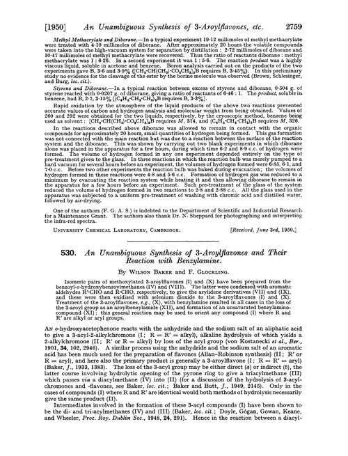 530. An unambiguous synthesis of 3-aroylflavones and their reaction with benzylamine