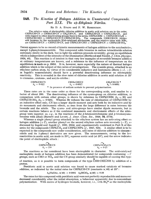 548. The kinetics of halogen addition to unsaturated compounds. Part XIX. The αβ-ethylenic nitriles