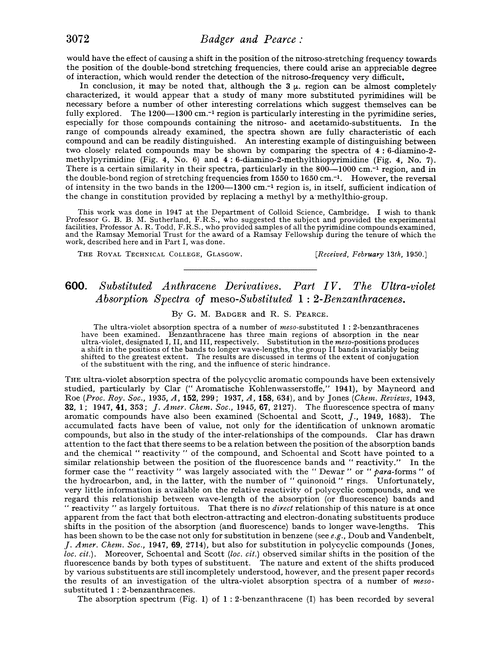 600. Substituted anthracene derivatives. Part IV. The ultra-violet absorption spectra of meso-substituted 1 : 2-benzanthracenes