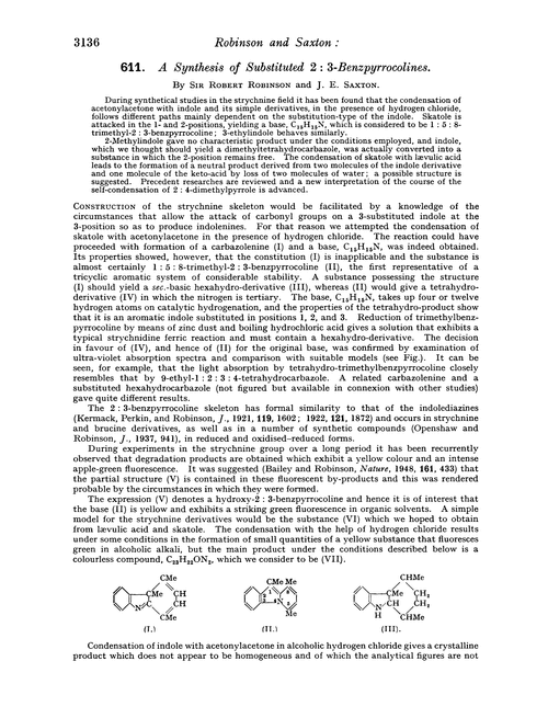 611. A synthesis of substituted 2 : 3-benzpyrrocolines