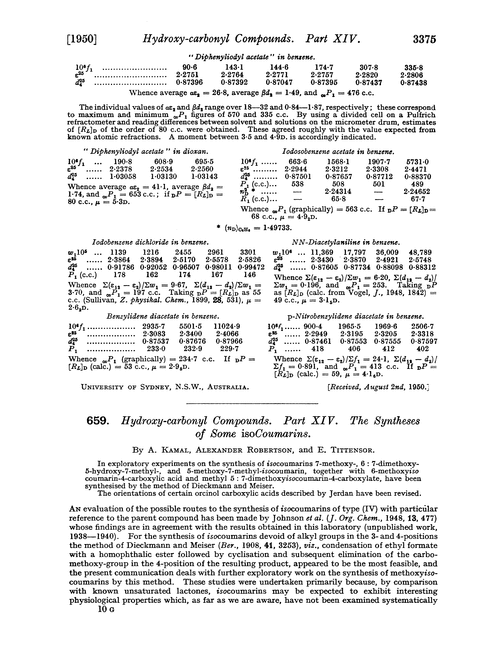 659. Hydroxy-carbonyl compounds. Part XIV. The syntheses of some isocoumarins